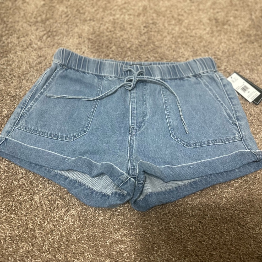 Volcom Sunday strut jean shorts elastic pull string pull on pacsun surf